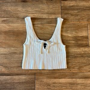 Cropped ribbed tank